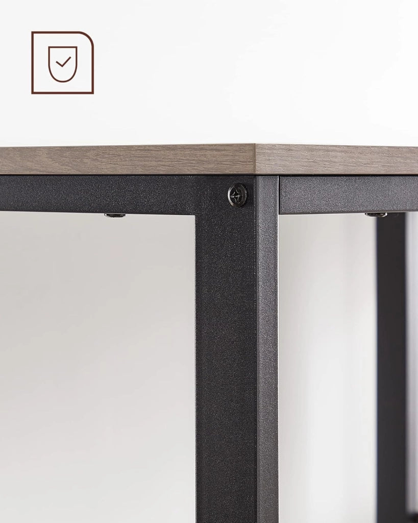 Scrivania per Computer, Scrittoio, 120 x 60 x 76 cm, Moderno, Tavolo da Lavoro, per Ufficio Camera da Letto Soggiorno, Greige Melange e Nero Inchiostro LWD47MB