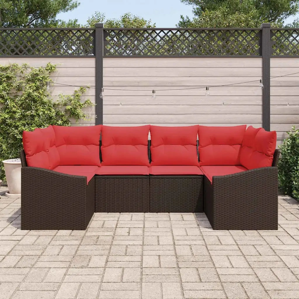 Set di divani 6 pz Marrone polyrattan 3346864