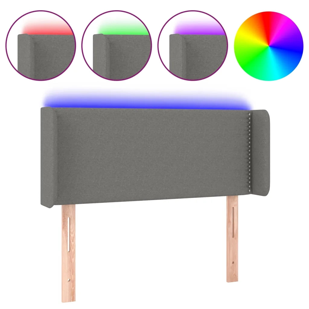 Testiera | Testata a LED Grigio Scuro 83x16x78/88 cm in Tessuto
