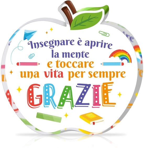 Regalo Unico per l'Insegnante di Asilo Nido - Idee Regalo per Docenti - Scuola Materna - Dono per la Donna - Appello Acrilico - Cadeau per l'Insegnante