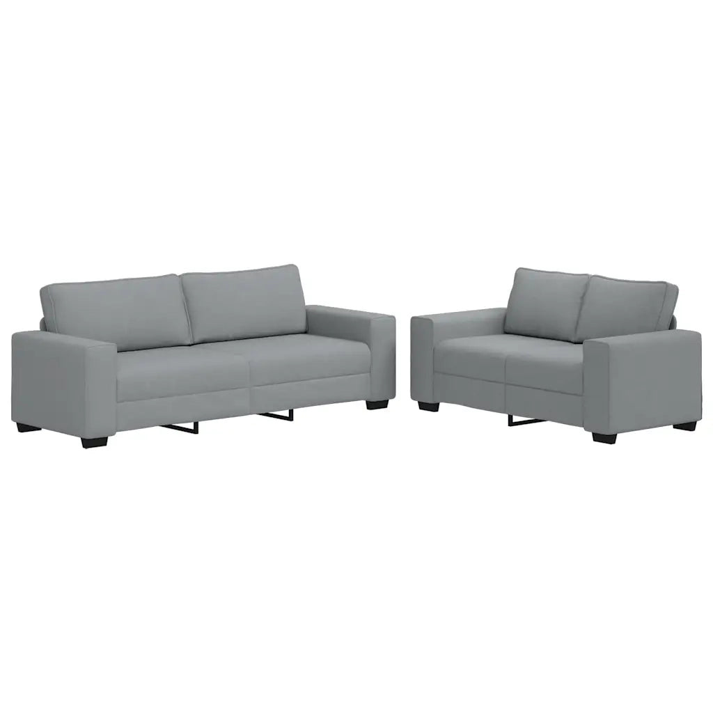 vidaXL Set di Divani 2 pz con Cuscini Grigio Chiaro in Tessuto