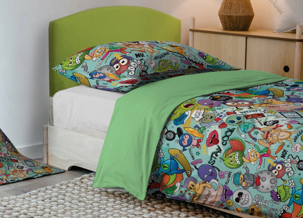 Copripiumino Sacco Piumone Freestyle Per Ragazzi 100% Cotone Digitale Cool - Singolo - Cool