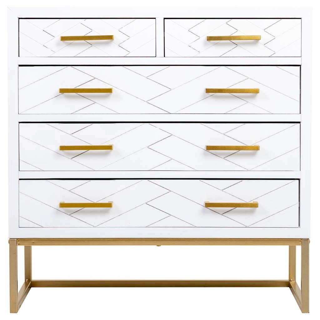 Cassettiera 4 cassetti legno e metallo 80x39,5x81h cm