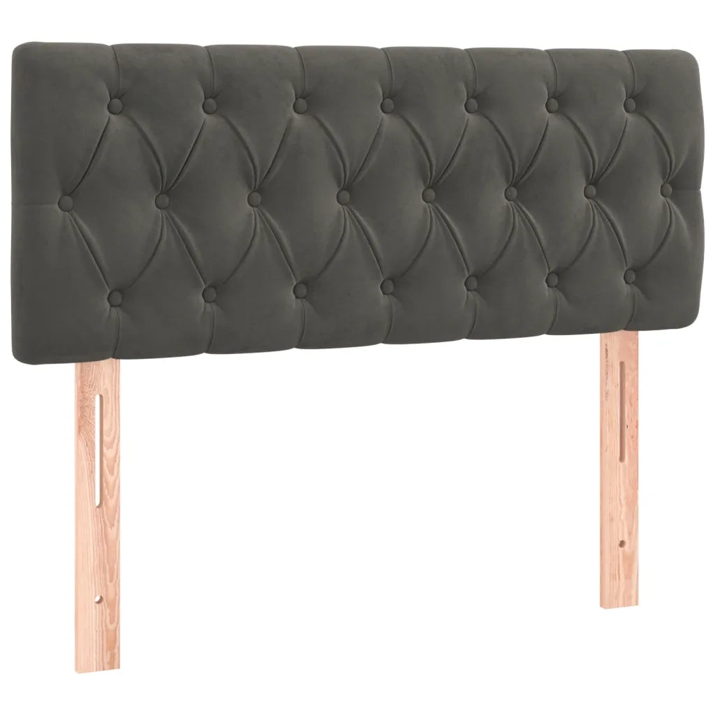 Giroletto a Molle con Materasso Grigio Scuro 120x190 cm Velluto