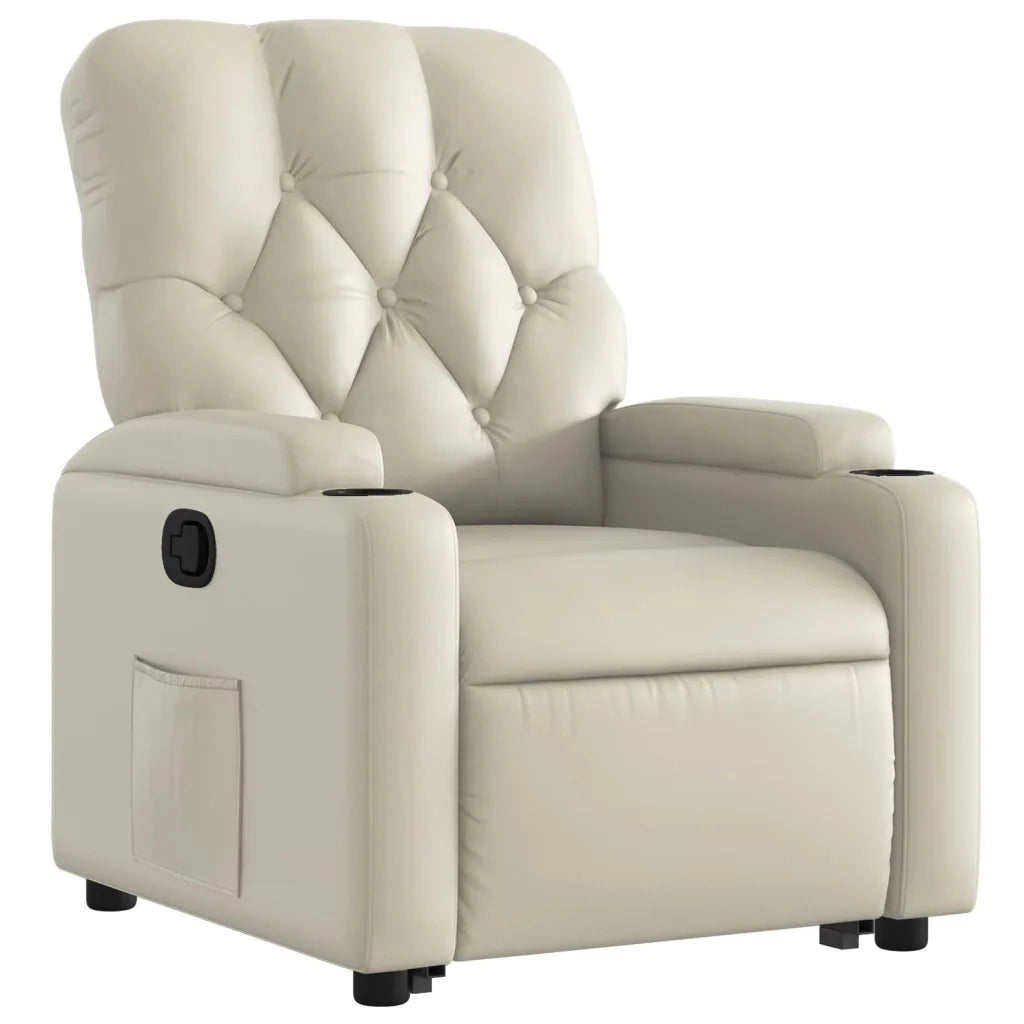 Poltrona Alzapersona Reclinabile Crema in Similpelle 3204773