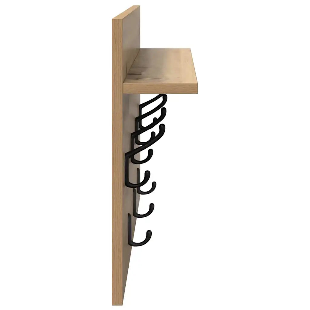 Appendiabiti a muro A parete Rovere artigianale 60 x 40 x 12 cm 874434