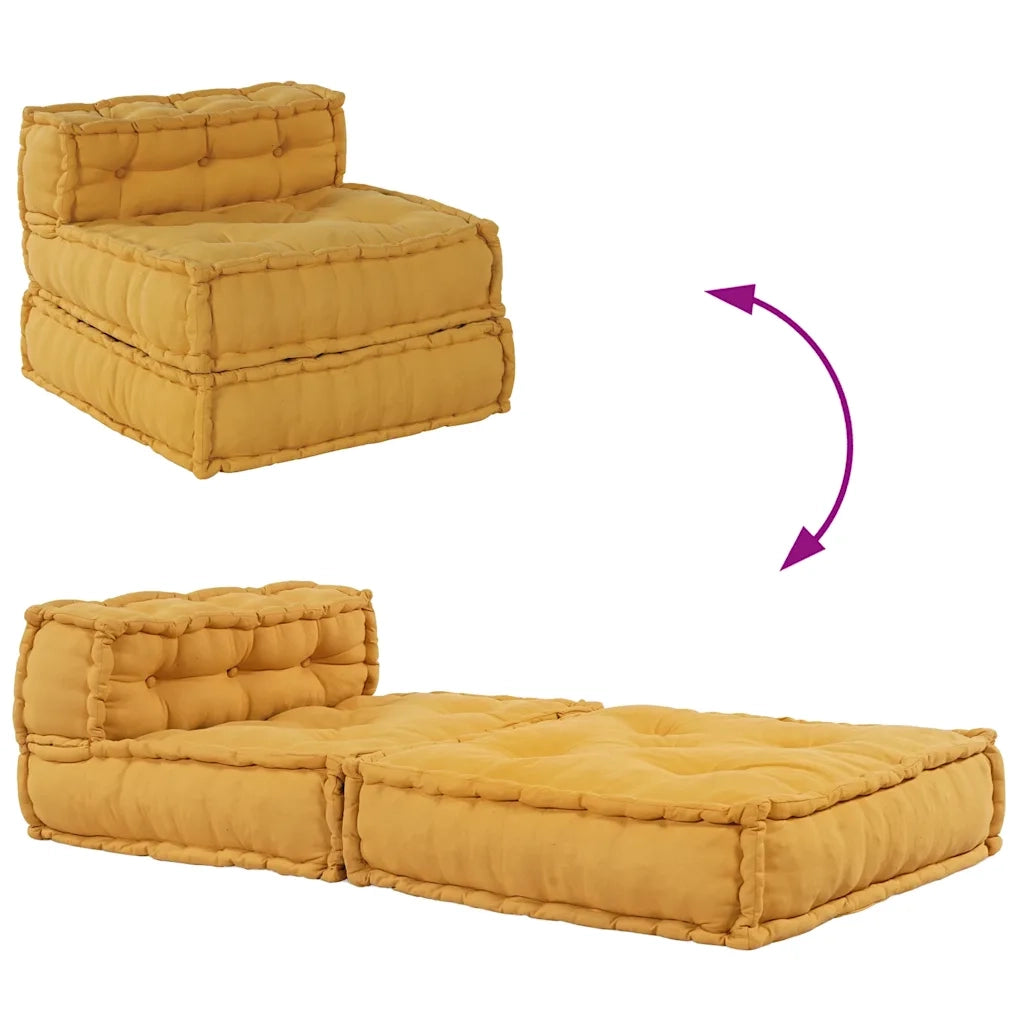vidaXL Pouf Modulare Giallo 70x70x54 in Tessuto