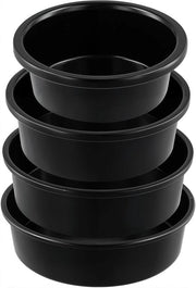 Set di 4 forme per torta in acciaio inossidabile con rivestimento antiscivolo per compleanni e matrimoni - 25,5 cm, 20,5 cm, 10,5 cm, 10,5 cm - Padelle a fondo profondo a forma rotonda