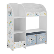 Scaffale dal design senza tempo per soggiorno camera da letto mobile contenitore per bambini con motivo 100 x 93 x 30 cm pannello di particelle bianco 03_0011208