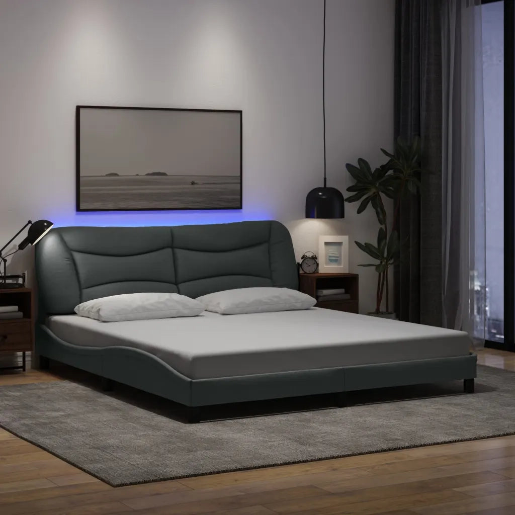 Giroletto con LED senza Materasso Hvar 180x200 cm in Tessuto