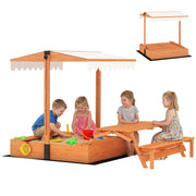 Sandbox con tetto e tavolo da picnic ¨C zephmum ¨C in legno 184x110x120 cm marrone