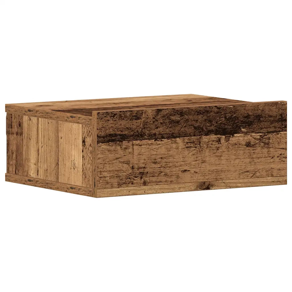 Comodino Pensile-Tavolino da notte Legno Antico 40x30x15 cm in Legno Multistrato