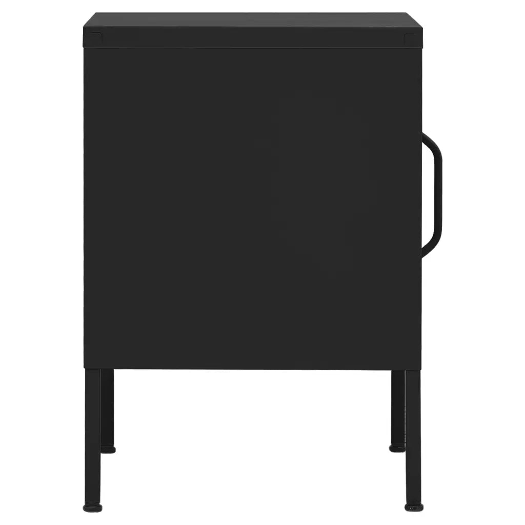 Comodino-Tavolino da notte Nero 35x35x51 cm in Acciaio 393495