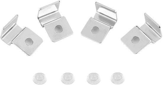 Clip di supporto universale per acquari - 4 pezzi - Clip di fissaggio per coperture - Beugel per acquari robusto e duraturo - Clip di fissaggio con chiodo - Supporto per acquari in acciaio inossidabile