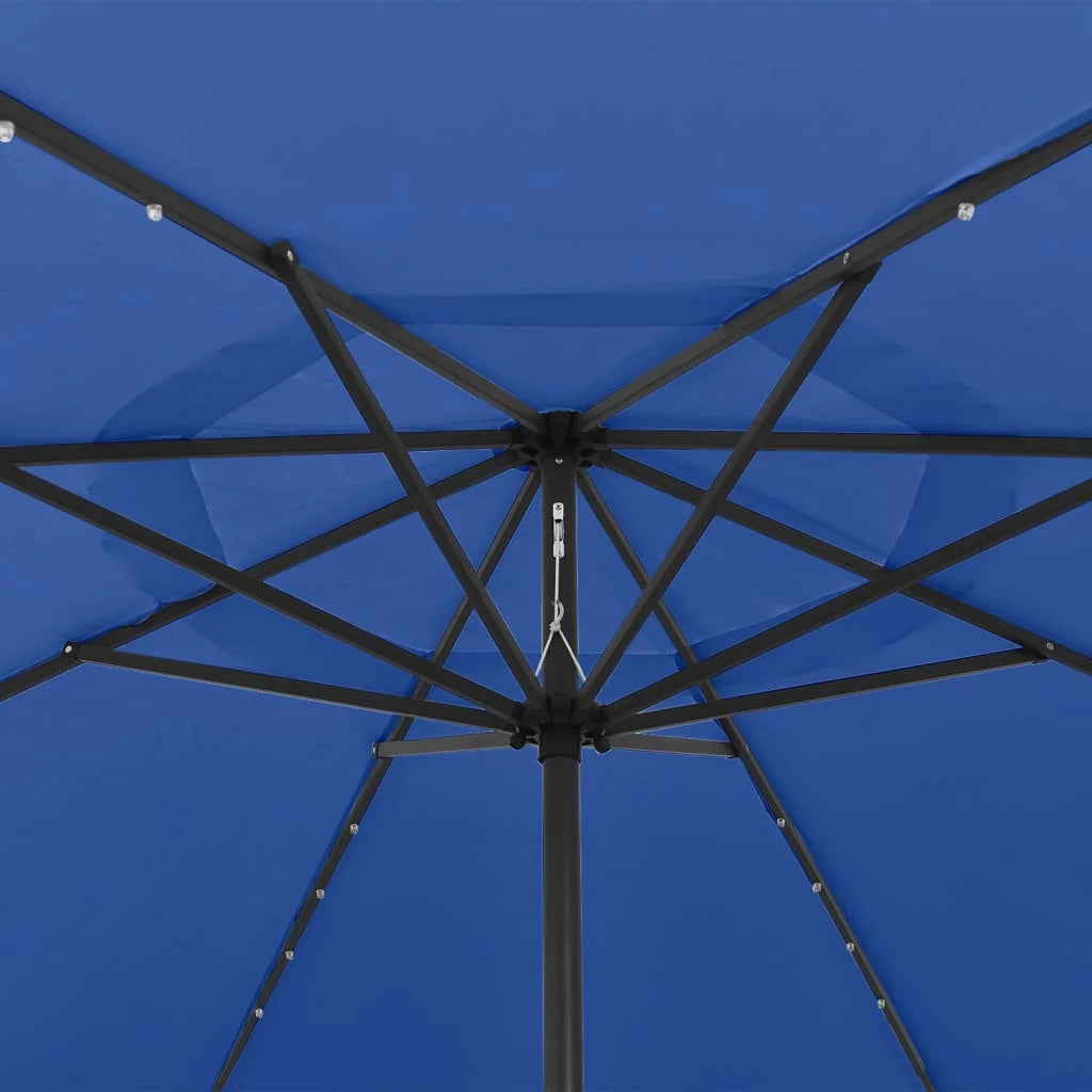 Ombrellone da esterno con LED e palo in metallo 400 cm blu 02_0008180