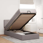 Pouf Letto con Materasso Tortora 100x200 cm in Tessuto