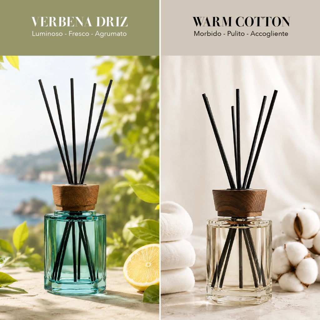 Set 4 Pezzi Diffusori Ambiente con Bastoncini Profumatori Casa 4 Fragranze 100 ml o 200 ml  200 ml