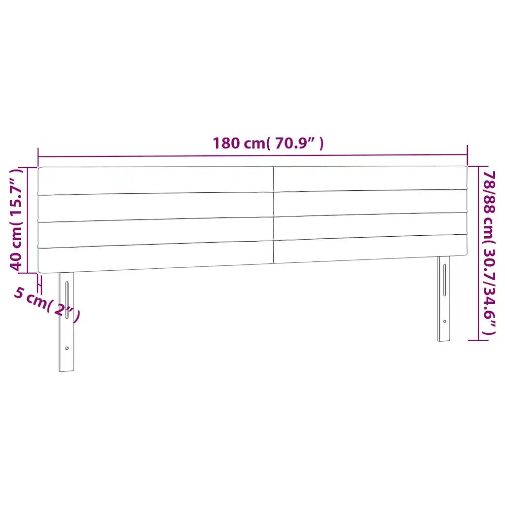 Testiera a LED Blu Scuro 180x5x78/88 cm in Velluto 3121816