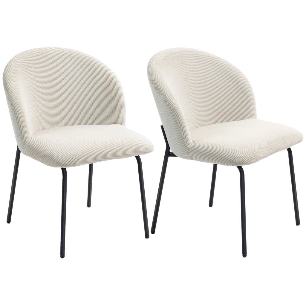Sedia da pranzo in velluto ¨C zephmum ¨C 56x58x78, crema