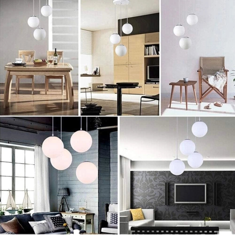 Lampadario Lampada Sospensione Sfera 25 cm Design Moderno Paralume Vetro E27