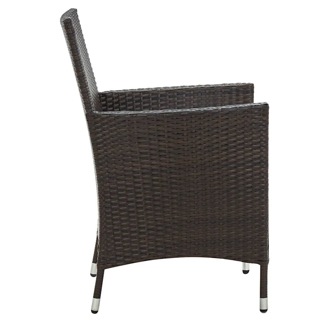 Set Mobili da Giardino 5 pz con Cuscini in Polyrattan Marrone 3094819