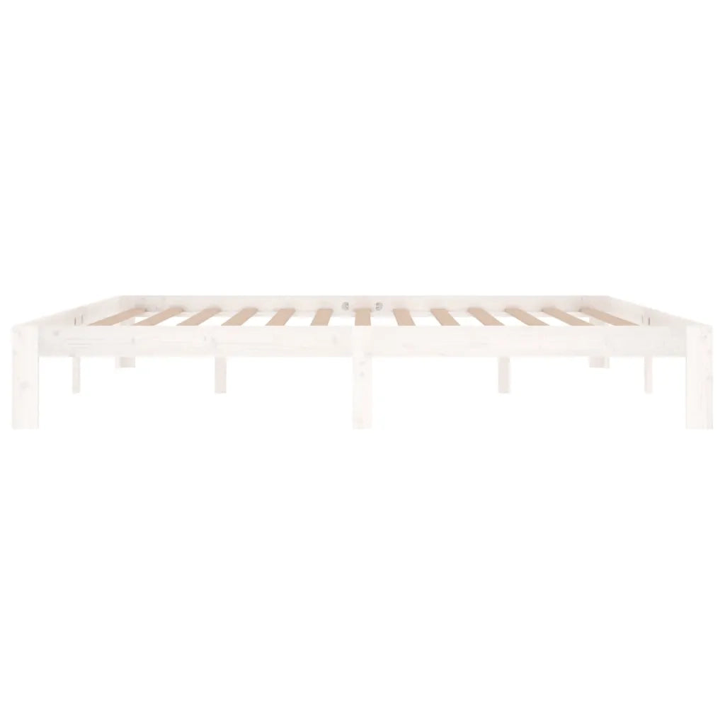 Giroletto-Struttura Letto Bianco in Legno Massello di Pino 200x200 cm 190407