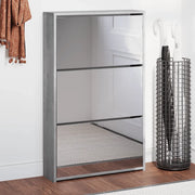 Scarpiera con Specchio a 3 Livelli Grigio sonoma 63x17x102,5 cm 342639