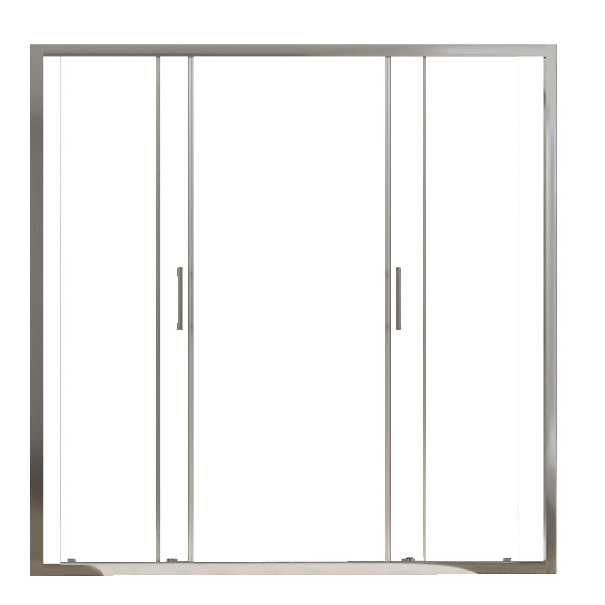 Porta Parete Doccia 170 cm 2 Ante Scorrevoli in Cristallo Trasparente 6mm H195 Bonussi Giuly