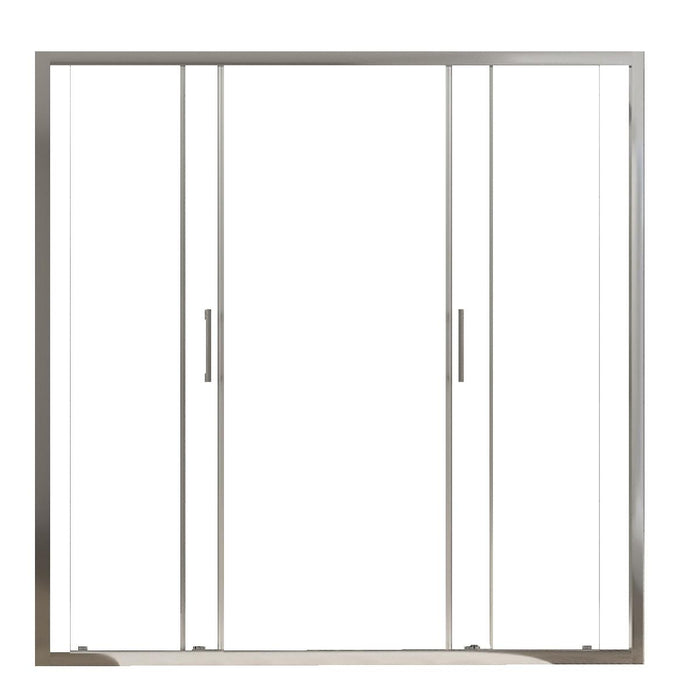 Porta Parete Doccia 190 cm 2 Ante Scorrevoli in Cristallo Trasparente 6mm H195 Bonussi Giuly