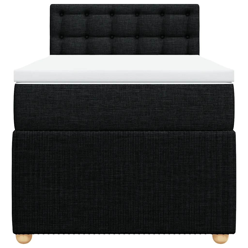 Giroletto a Molle con Materasso Nero 90x200 cm in Tessuto