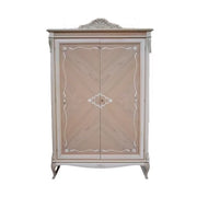 Armadio 2 porte classico in legno grezzo l.132 p.59 h.202 - Mobili 2G