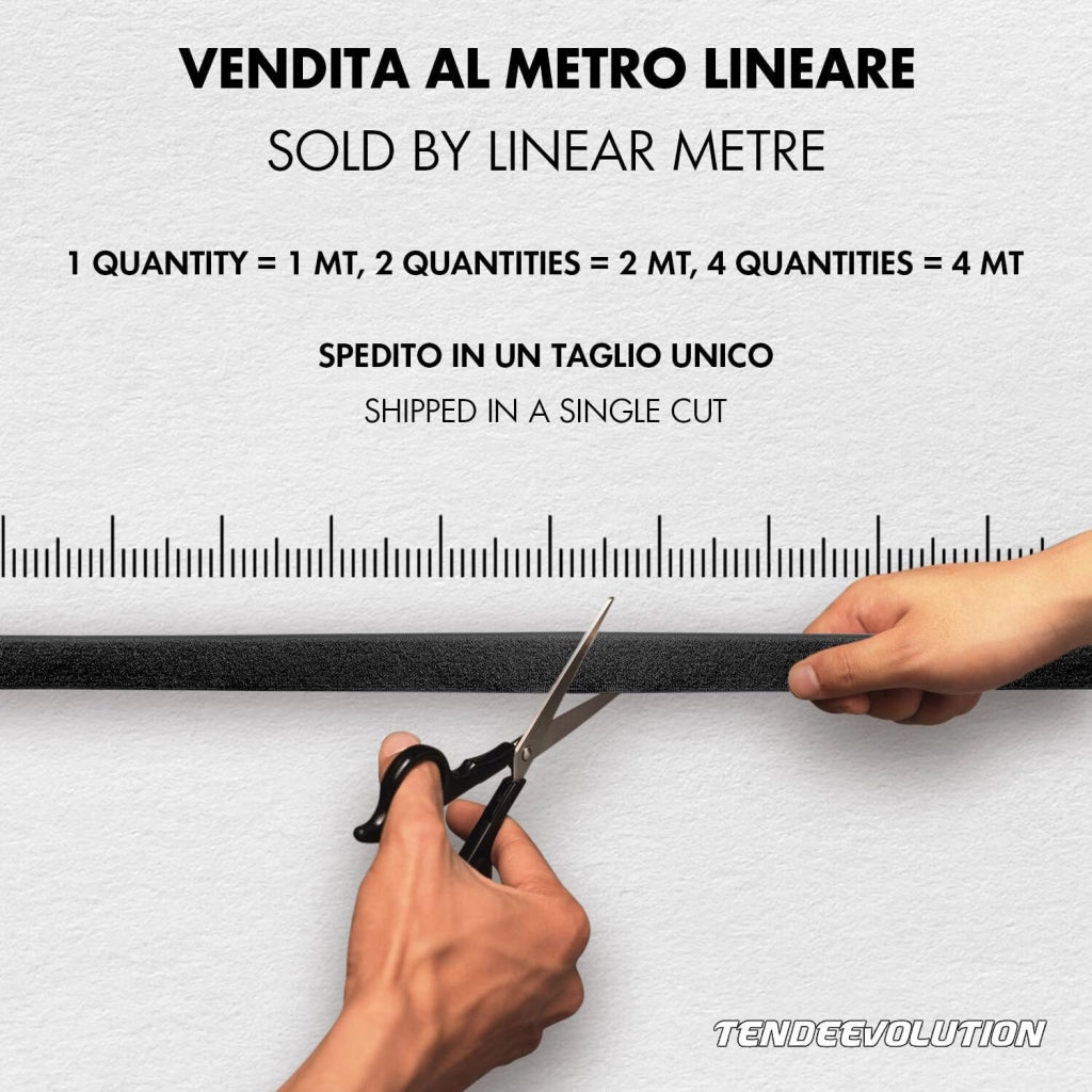 Nastro Adesivo a Strappo al metro di Alta Qualità da 20mm Colore Nero | Nastro Multiuso per Impacchettamento, Artigianato e Lavori Domestici