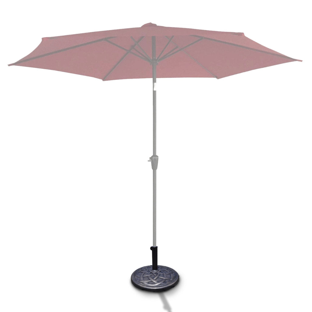 Base per ombrellone rotondo in resina da esterno ¦µ54,5x35cm, Supporto per il palo ombrello ¦Õ38 o ¦Õ48mm Bronzo-Basi per ombrellone