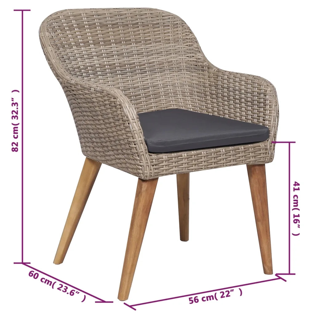 Set Mobili da Pranzo per Giardino 5 pz Marrone 3072155