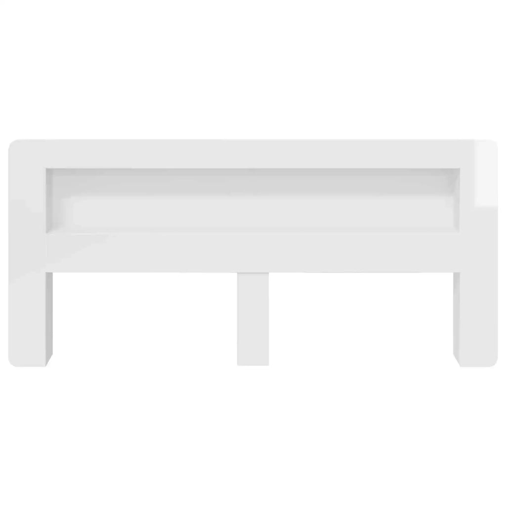 Testata del letto Bianco Lucido Legno ingegnerizzato