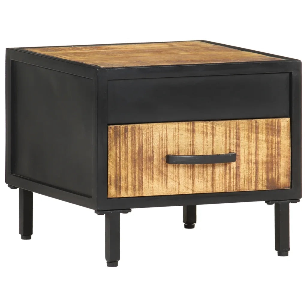 Comodino-Tavolino da notte 40x40x35 cm in Legno di Mango Grezzo
