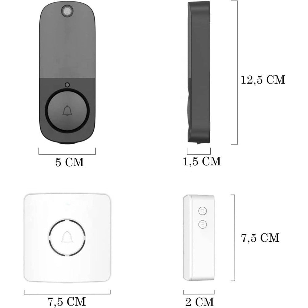 Trade Shop - Videocitofono Ip Senza Fili Wifi Campanello Smart Sensore Di Movimento Ip10a -