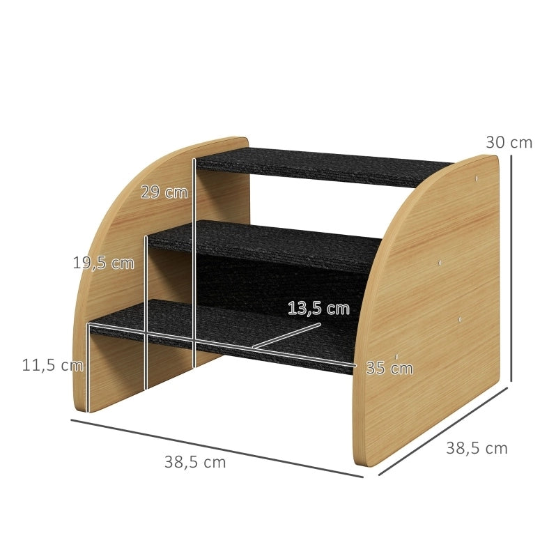 Scaletta a 3 gradini per animali color rovere, 38,5 cm