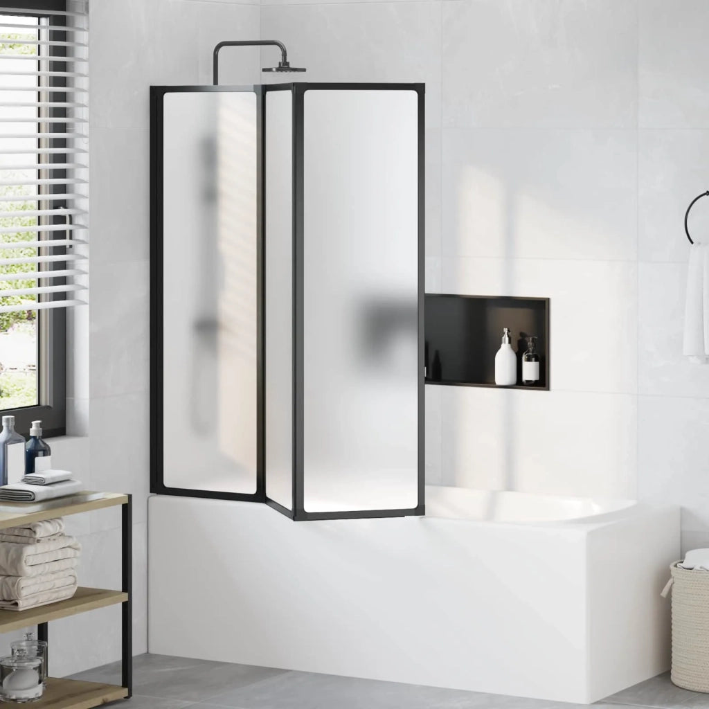 Schermo Doccia Pieghevole Nero e Ghiaccio Completo CFW4136402