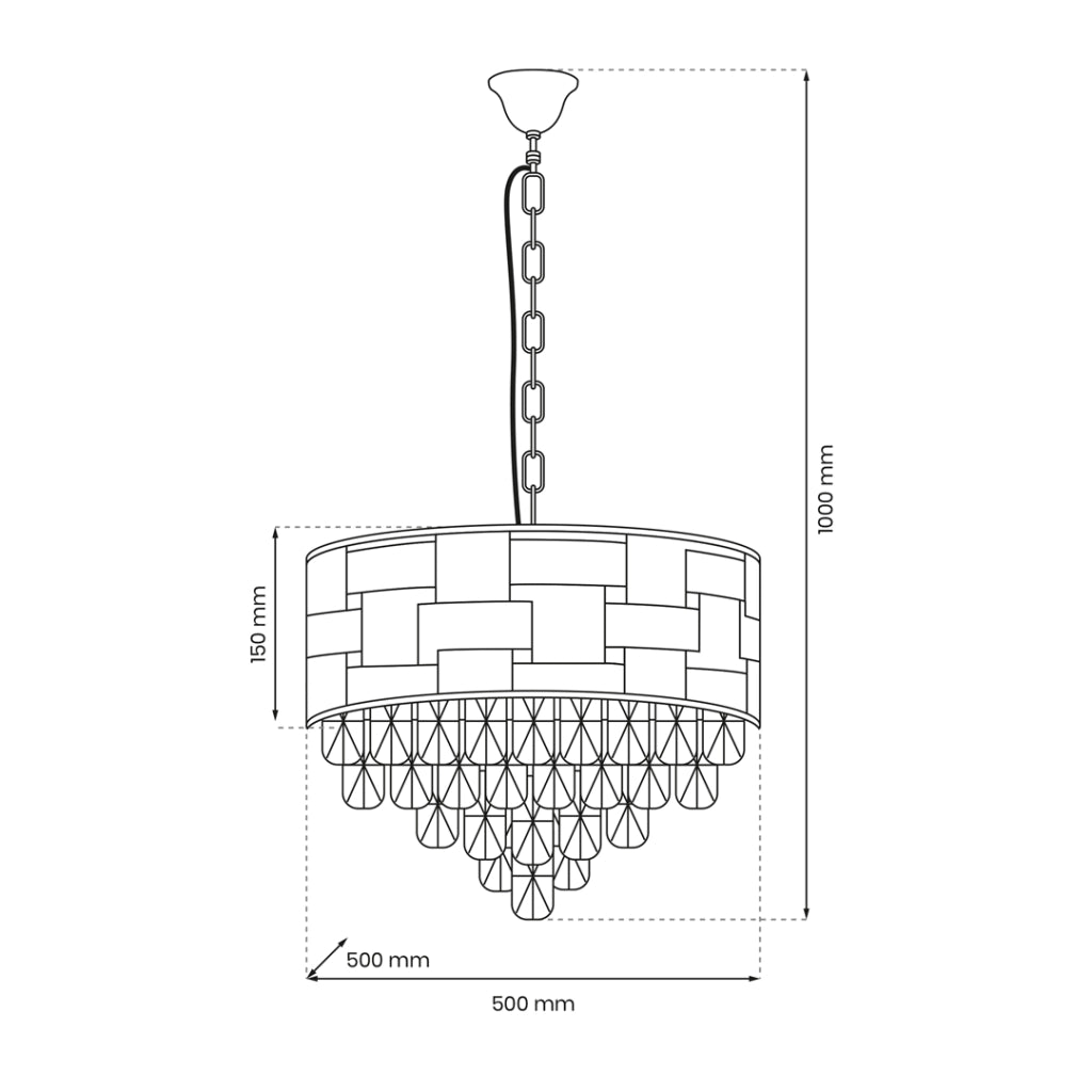 Lampadario cristallo oro opaco CARISMA 9xE14 Milagro