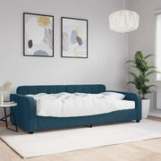 Divano Letto con Materasso Blu 100x200 cm in Velluto