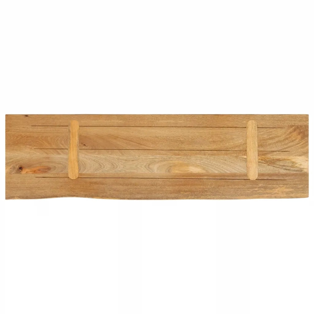 Piano Tavolo Bordi Vivi 140x20x2,5cm in Legno Massello di Mango 370423