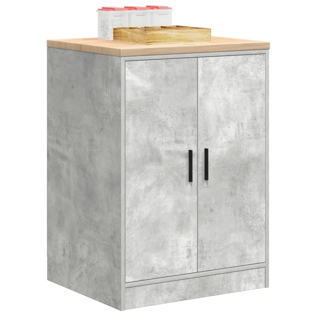 Mobile contenitore multifunzionale per garage 60 x 51 x 85 cm moderno e pratico piano di lavoro in legno grigio cemento 02_0051372