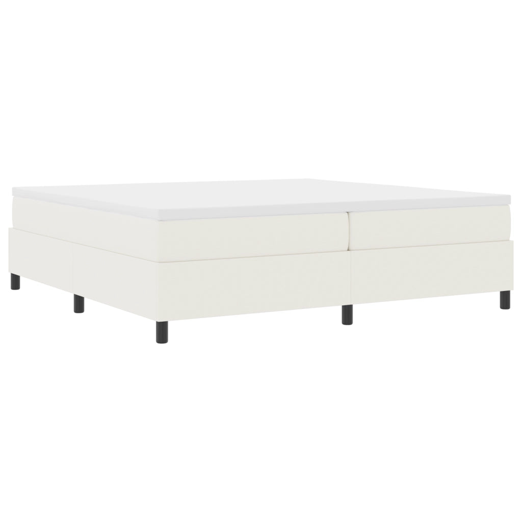 Letto Box Spring Crema 200x200 cm Tessuto a coste