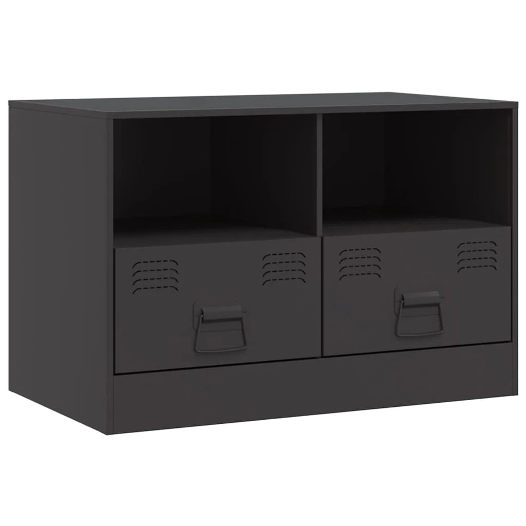 Mobile TV multimediale scaffale TV credenza mobile TV sala da pranzo soggiorno camera da letto 2 pezzi 67 x 39 x 44 cm acciaio nero 02_0028542