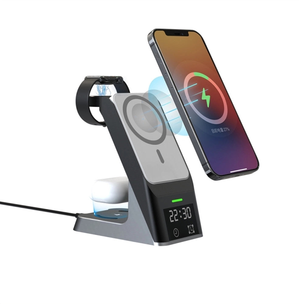 Trade Shop - Stazione Di Ricarica Wireless Magnetica 20w Supporto Per Smartphone Watch Airpods Q-wx500 -
