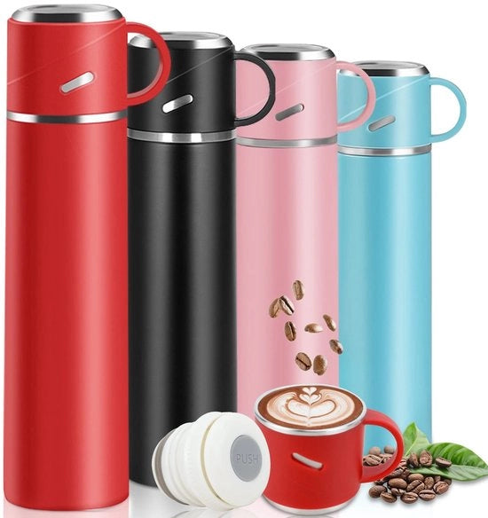 Bottiglia Isolante 550 ML - Doppio Strato - Acciaio Inossidabile - Imprermeabile - Bevande Calde/Fredde - Ideale per Attività Sportive e Escursionismo - Bottiglia da Bere