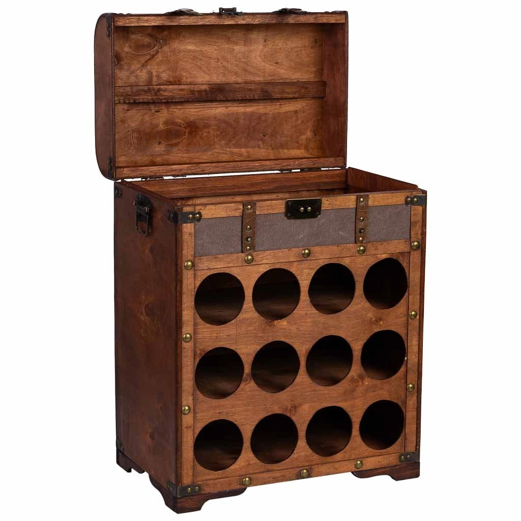 Baul porta bottiglie in legno 45x28x59h cm