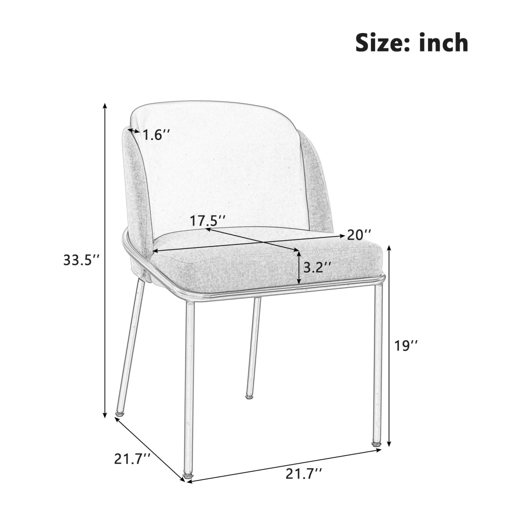 SEDIA da pranzo minimalista 44,5x50,8 cm in metallo e legno Beige/Verde/Oro