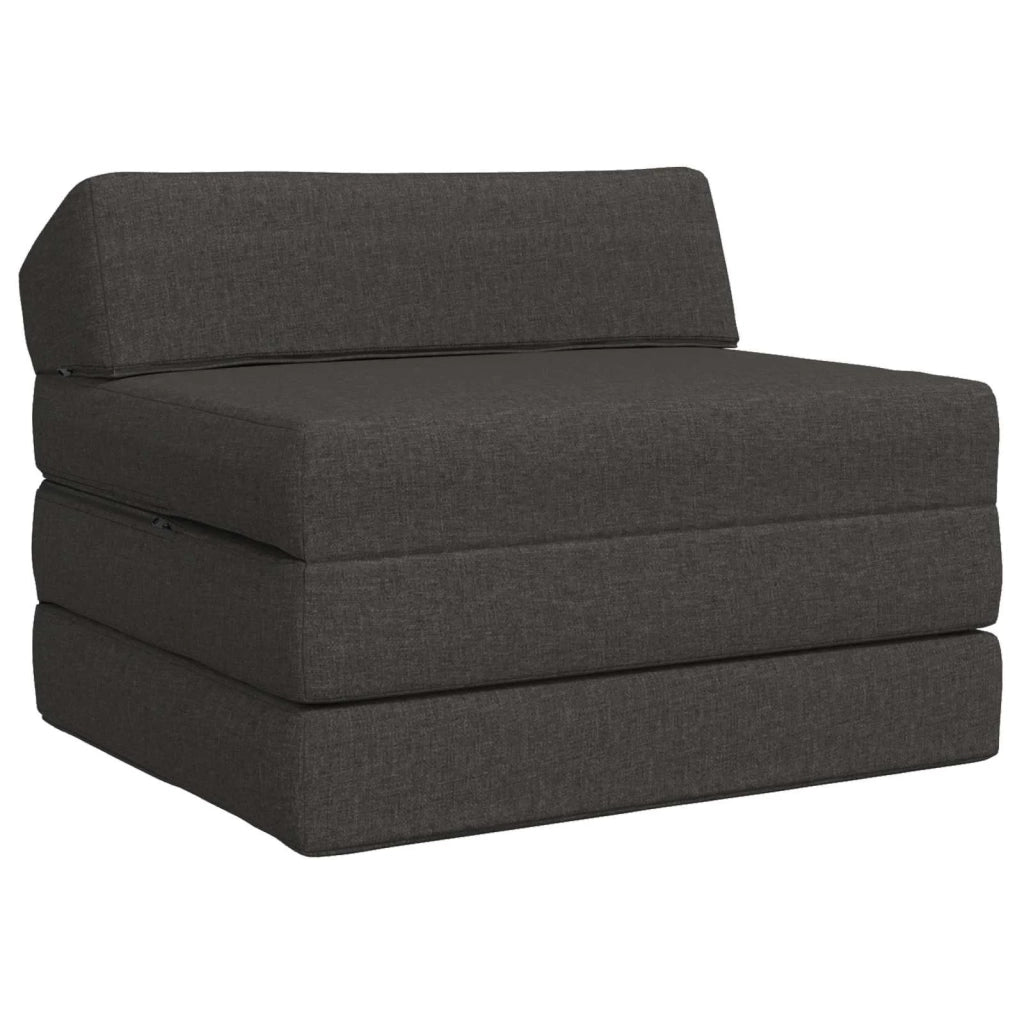 Divano Letto Pieghevole Grigio Scuro 200 x 70 x 10 cm Tessuto